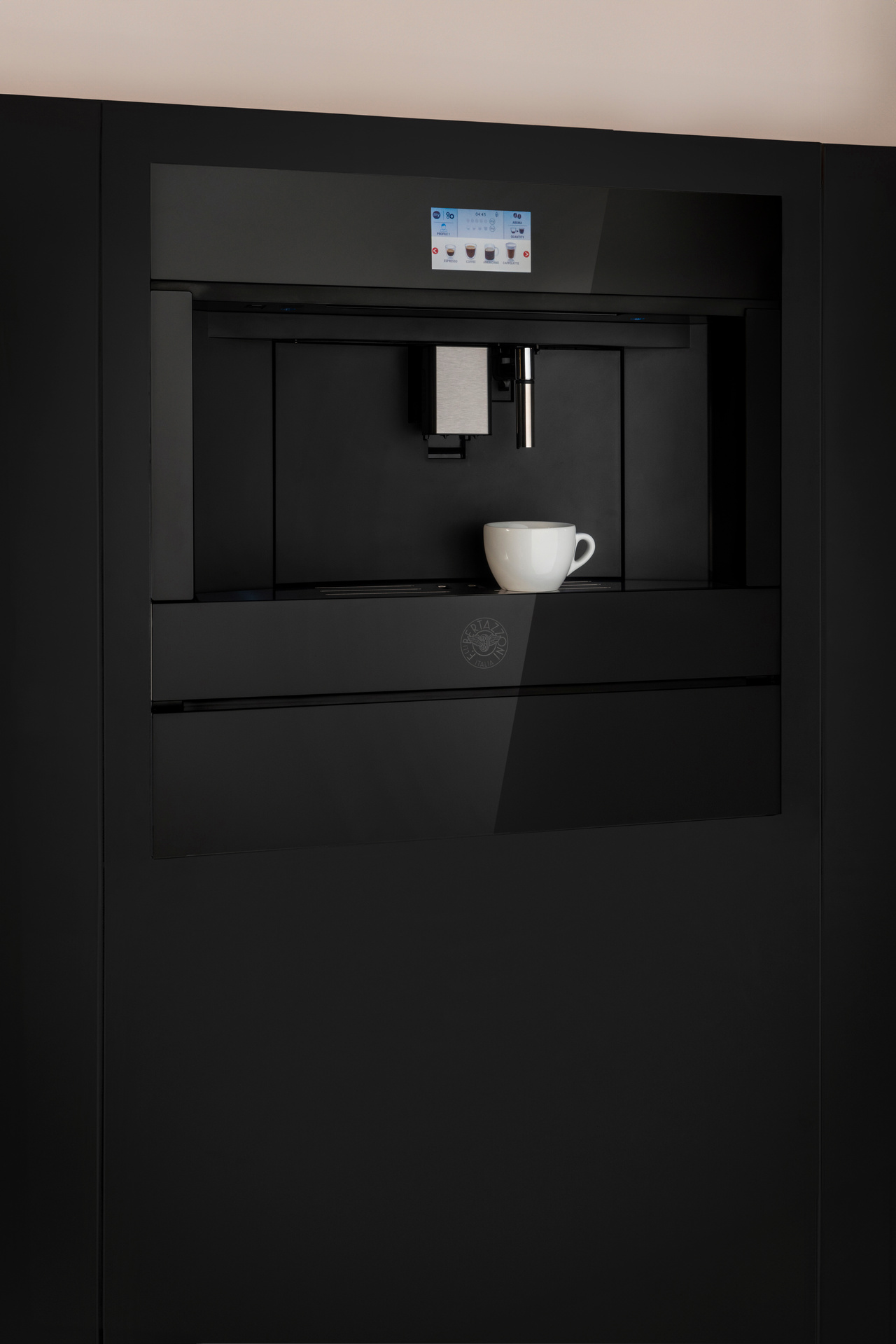 Bertazzoni Integrerad kaffemaskin, svart glas, Modern-series