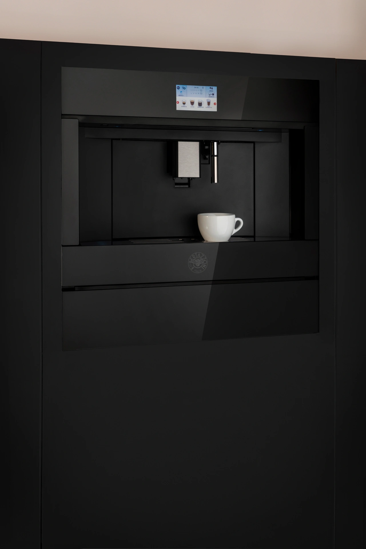 Bertazzoni Integrerad kaffemaskin, svart glas, Modern-series