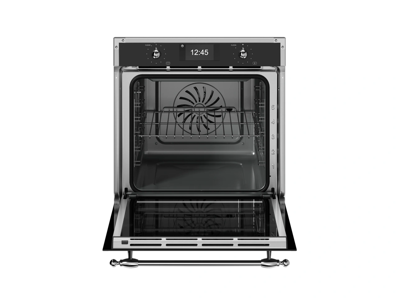 Bertazzoni Ångugn med pyrolys samt TFT-skärm, mattsvart/krom, Heritage-series