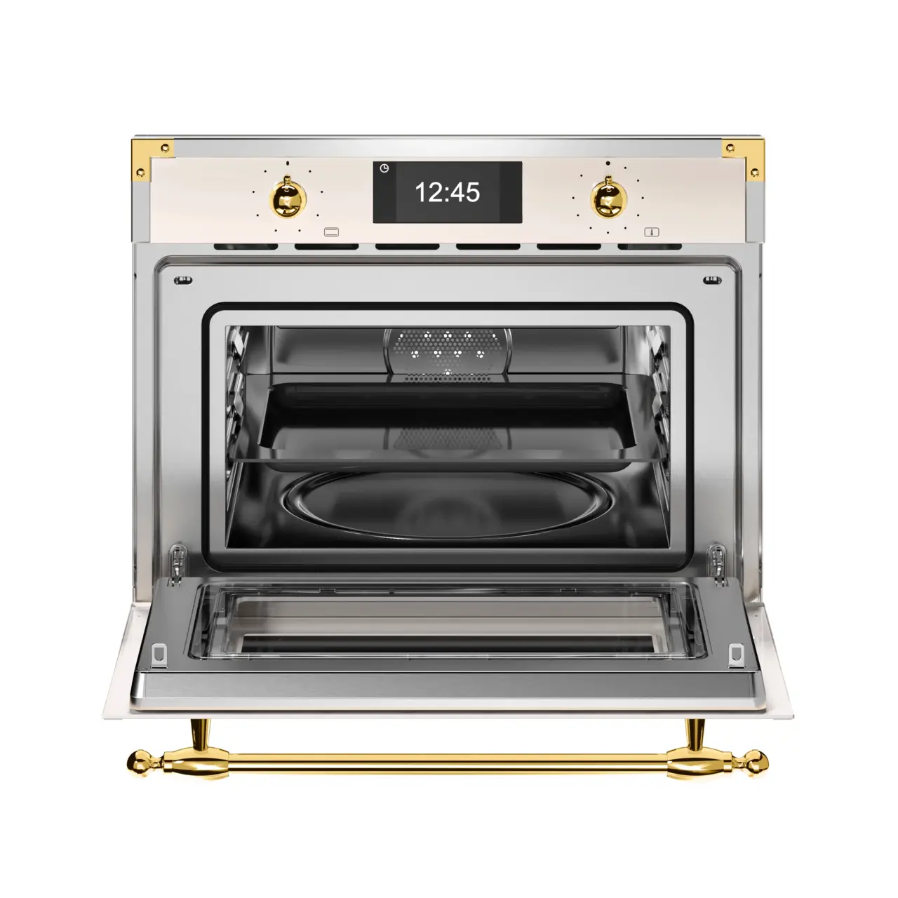 Bertazzoni Kombiugn med mikro, TFT, avorio / guld, Heritage-serien
