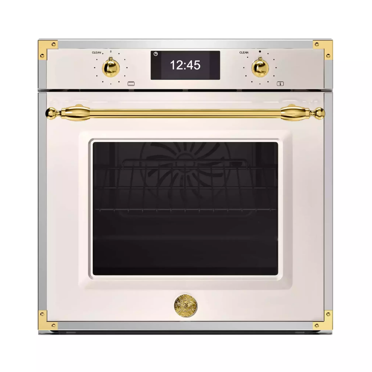 Bertazzoni Ångugn med pyrolys samt TFT-skärm, Avorio/guld, Heritage-series