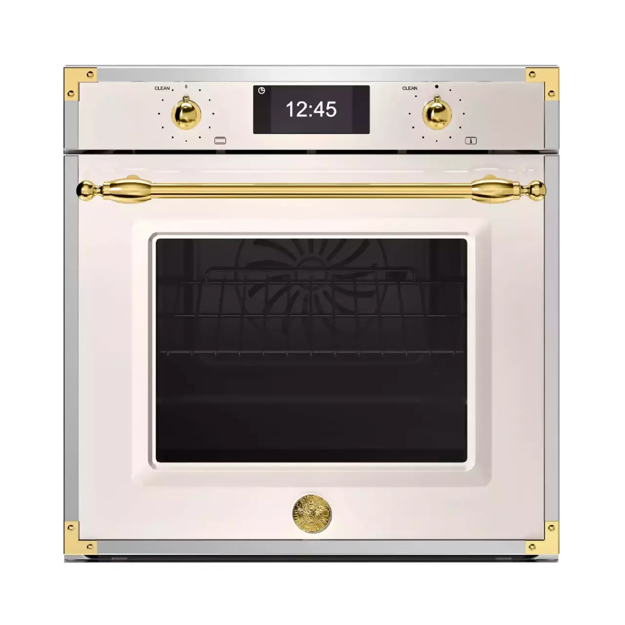 Bertazzoni Ångugn med pyrolys samt TFT-skärm, Avorio/guld, Heritage-series