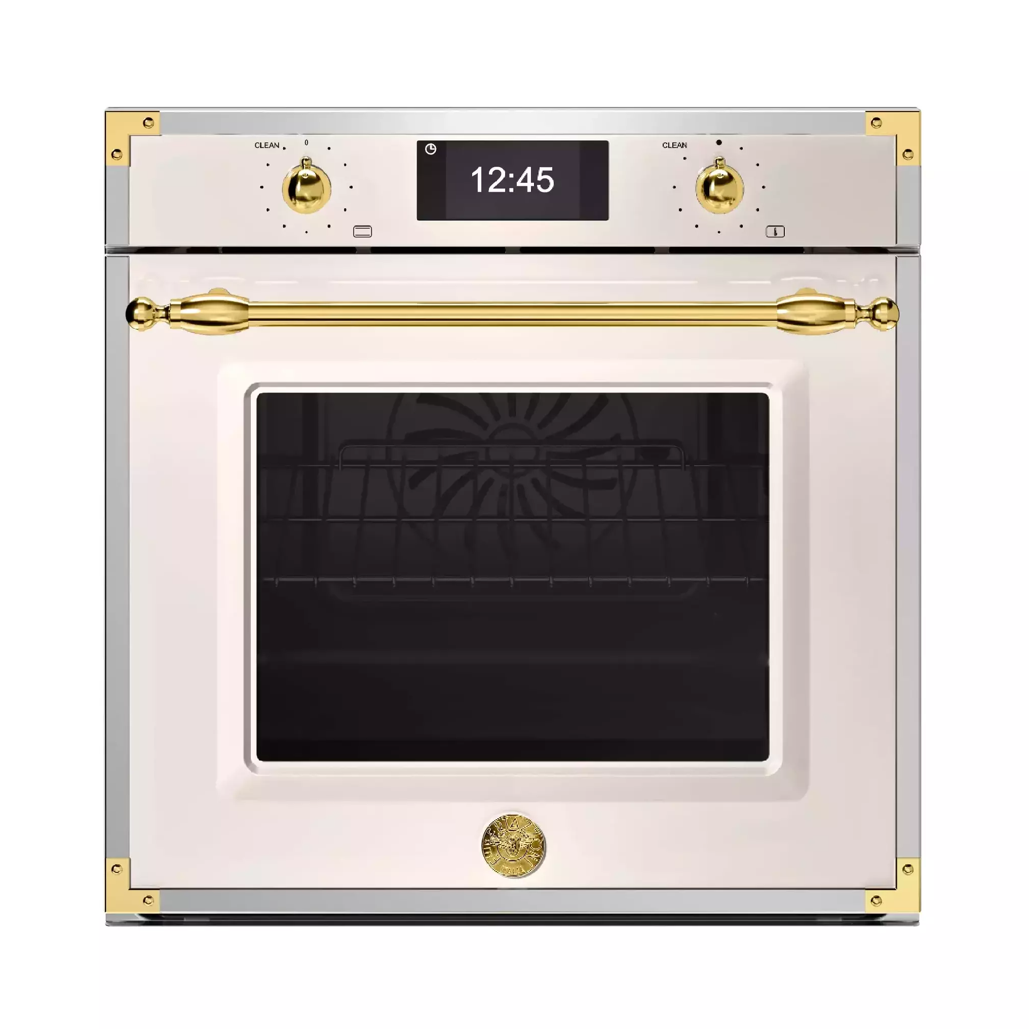 Bertazzoni Ångugn med pyrolys samt TFT-skärm, Avorio/guld, Heritage-series