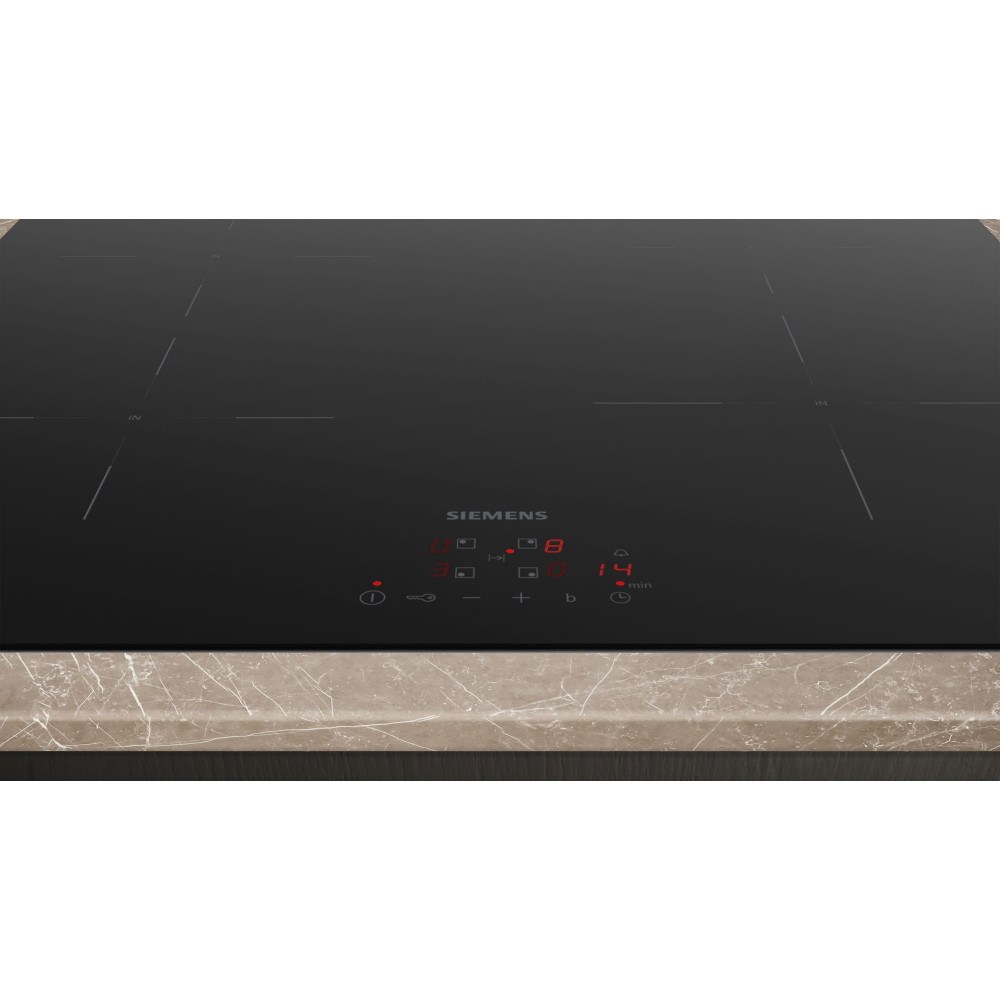 Siemens EH61RBEB6E iQ100, Induktionshäll, 60 cm, Svart, utan ram