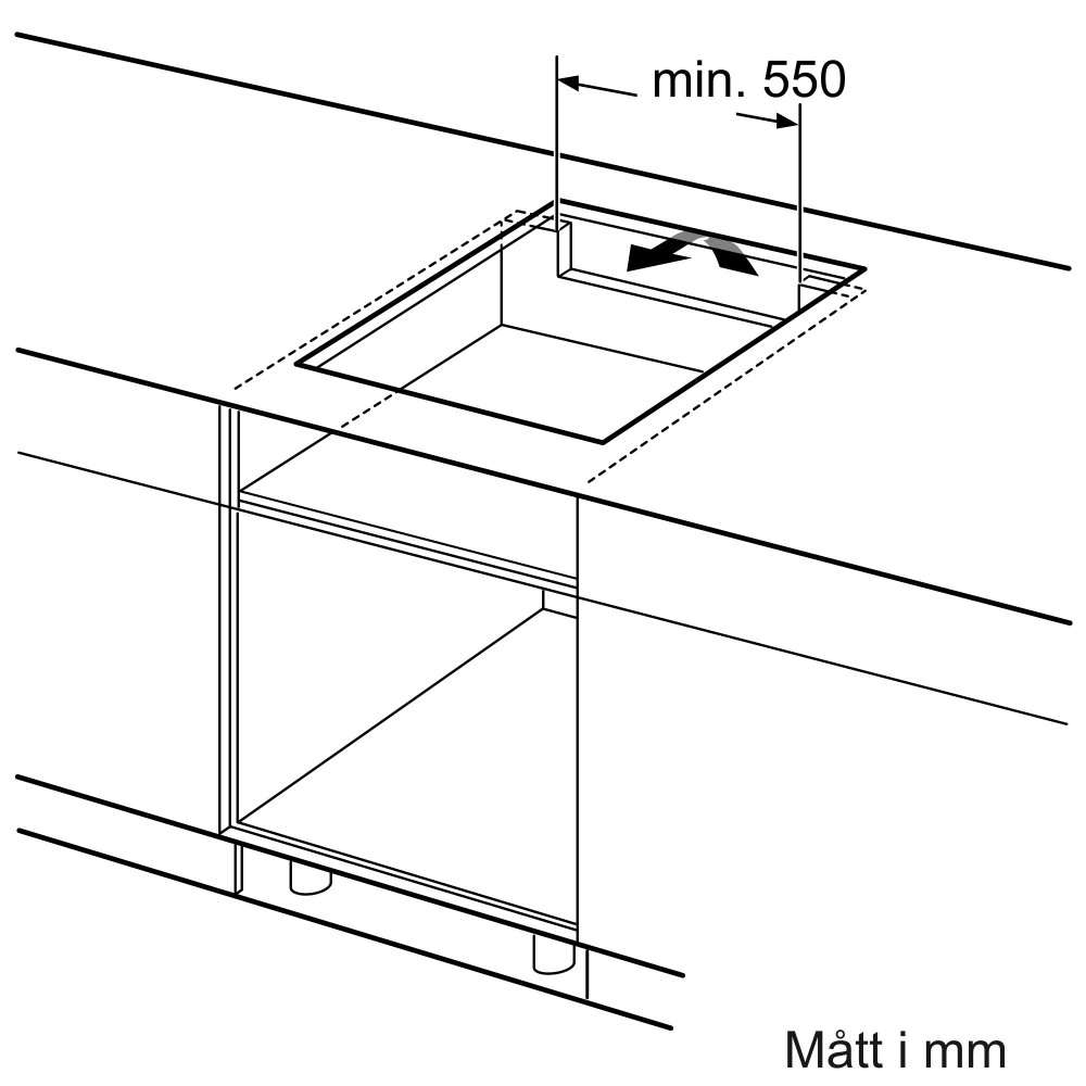 Siemens EH61RBEB6E iQ100, Induktionshäll, 60 cm, Svart, utan ram