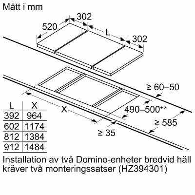 Siemens dominohäll EX375FXB1E