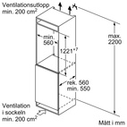 Siemens iQ500 helintegrerad kyl med frysfack KI42LADD1