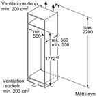 Bosch Serie 2 integrerad kylskåp KIR81NSE0