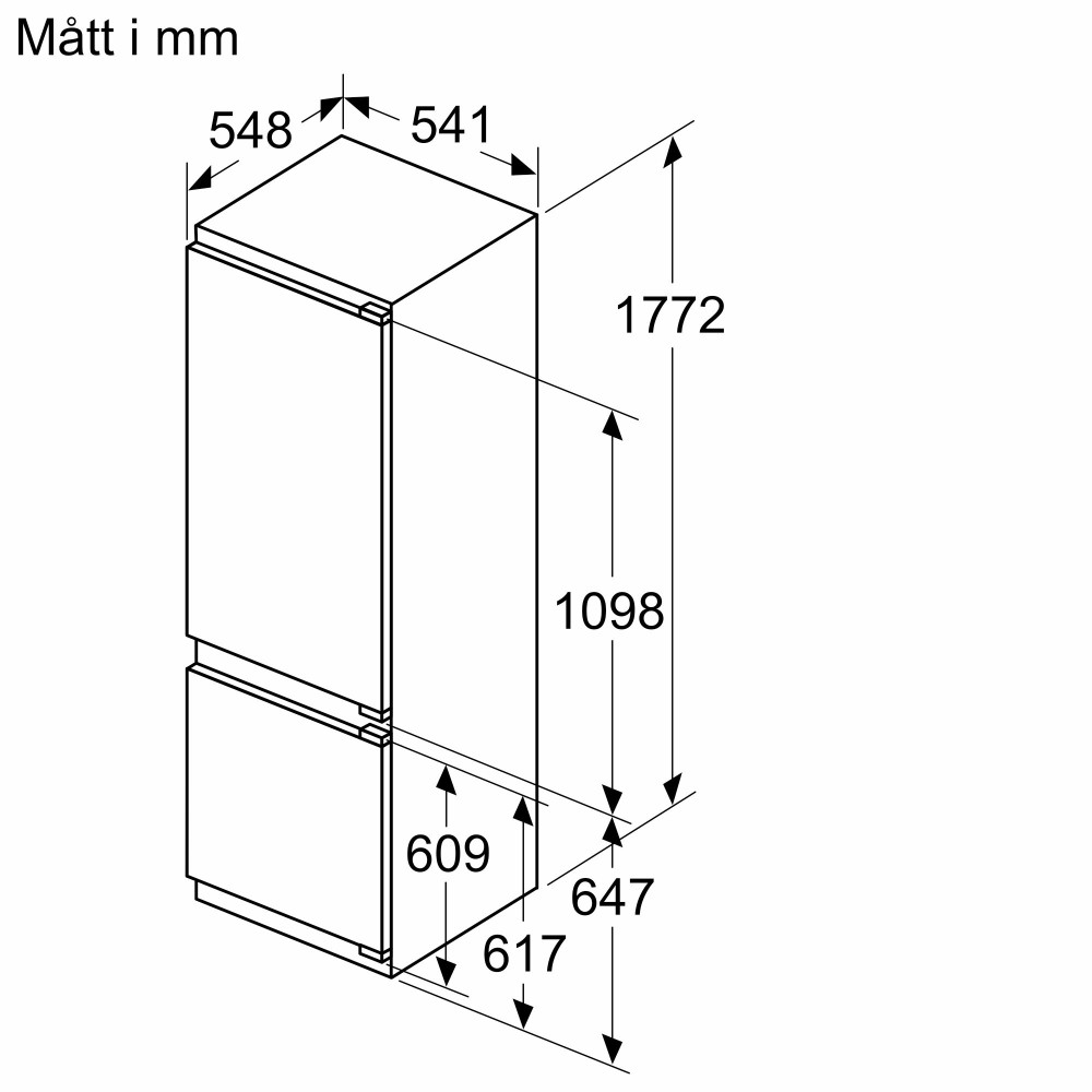 Bosch KIV87VFE0 Serie 4, Integrerad kyl/frys