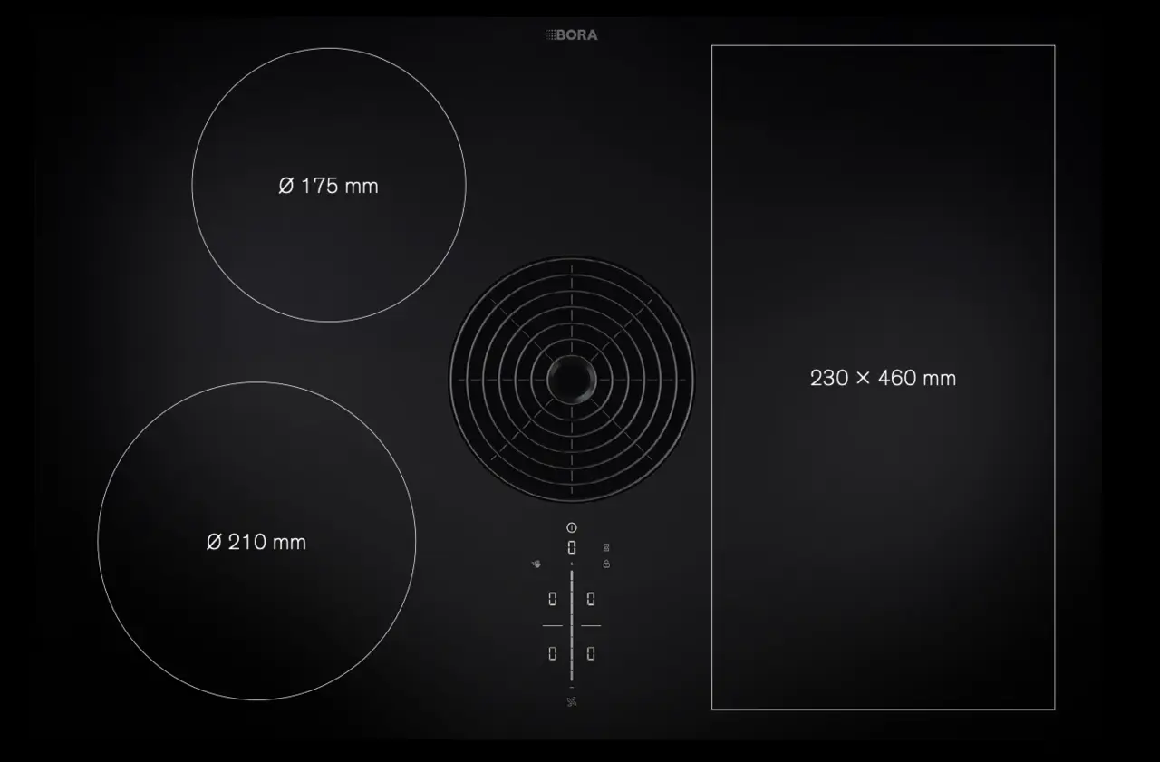 BORA M Pure med induktionszoner - Kolfilter