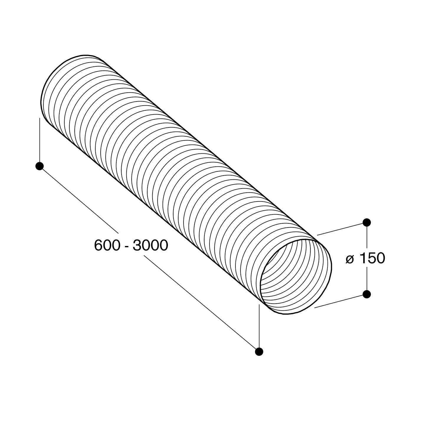 Siemens Rund fläktkanal LZ31XXX11, ø 150 mm