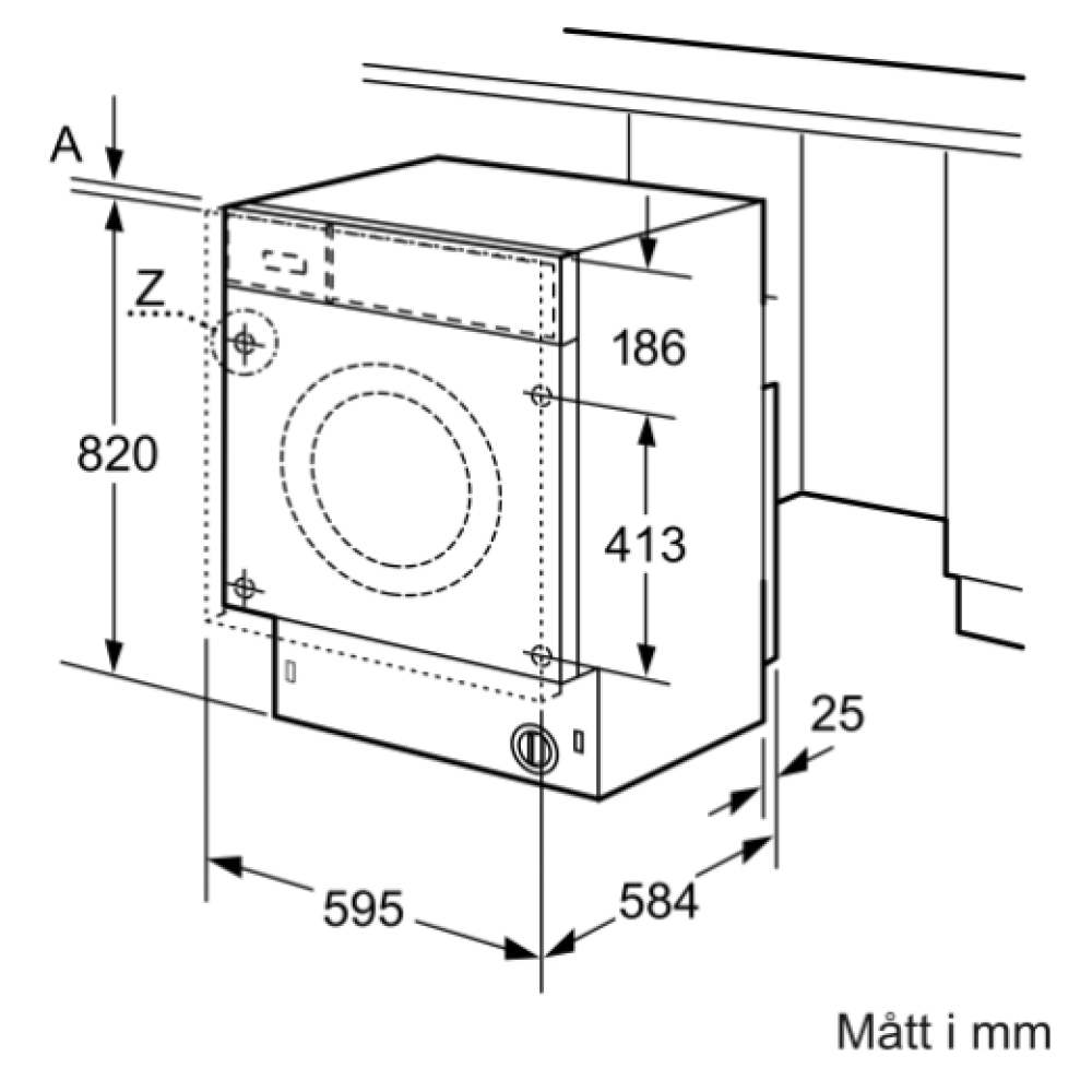 Siemens integrerade tvätt/tork 7/4 kg WK14D322DN