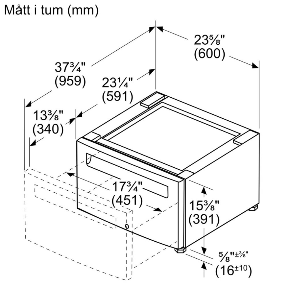 Bosch Monteringsram med utdragslåda WTZPW20D
