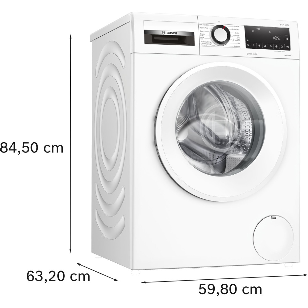 Bosch Serie 6 tvättmaskin frontmatad 9 kg WGG244ZASN