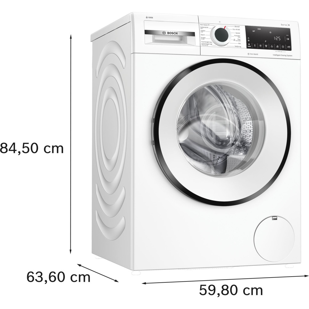 Bosch Serie 6 tvättmaskin frontmatad 9 kg WGG244FNSN