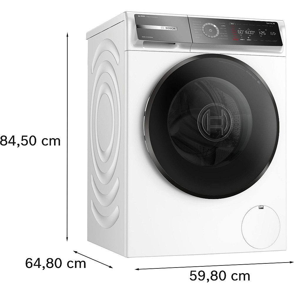 Bosch Serie 8 frontmatad tvättmaskin 10 kg WGB256A1SN