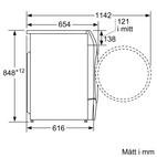 Bosch Serie 8 kombinerad tvätt och tork 10,5/6 kg WNC254A0SN