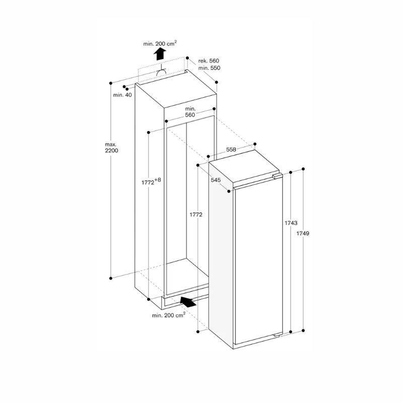 Gaggenau Vario cooling 200 frys 178cm