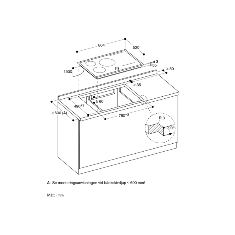 Gaggenau Induktion 80cm S200 Twist Pad - med ram