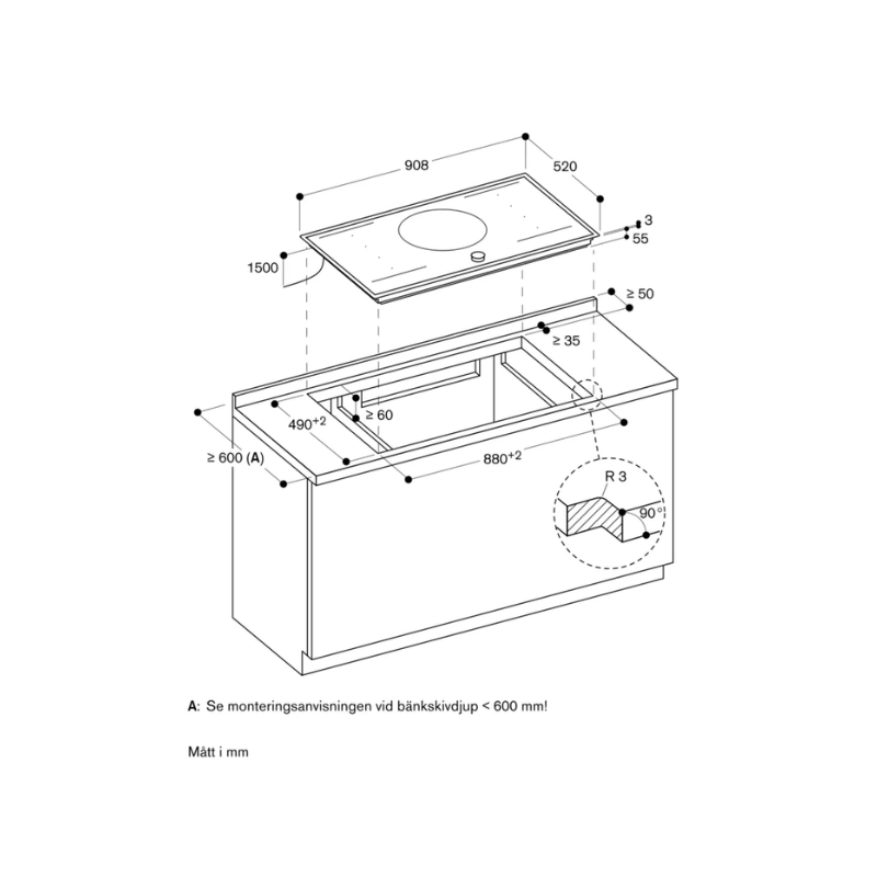 Gaggenau Induktion 90cm S200 Twist Pad - med ram