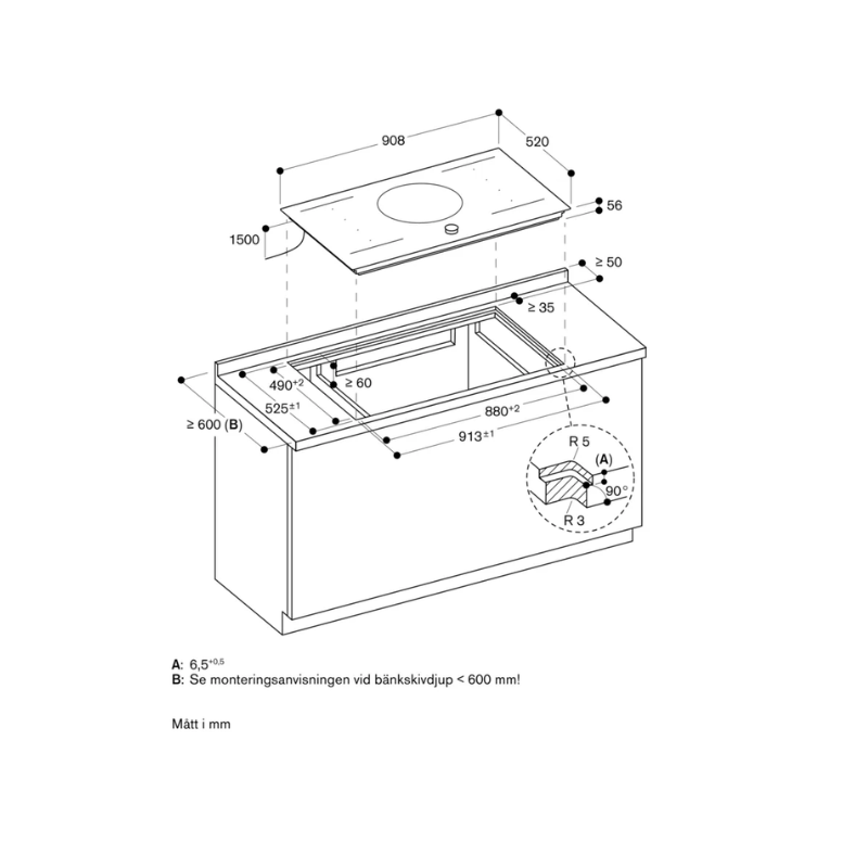 Gaggenau Induktion 90cm S200 Twist Pad - utan ram