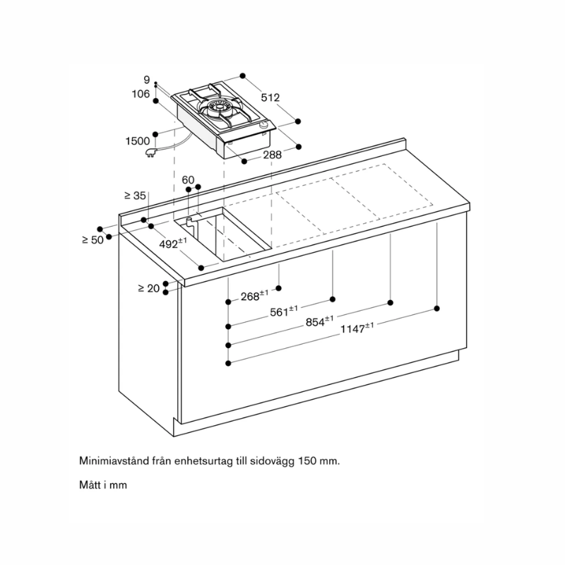 Gaggenau Vario 200 gaswok natur 28cm svart