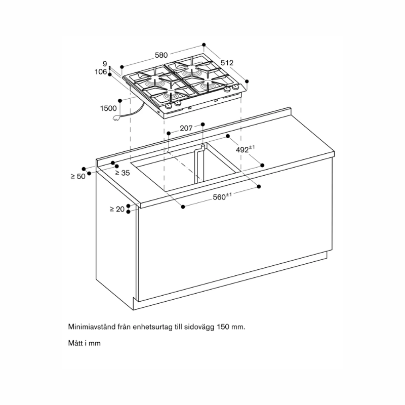 Gaggenau Vario 200 gashäll 60cm butan svart