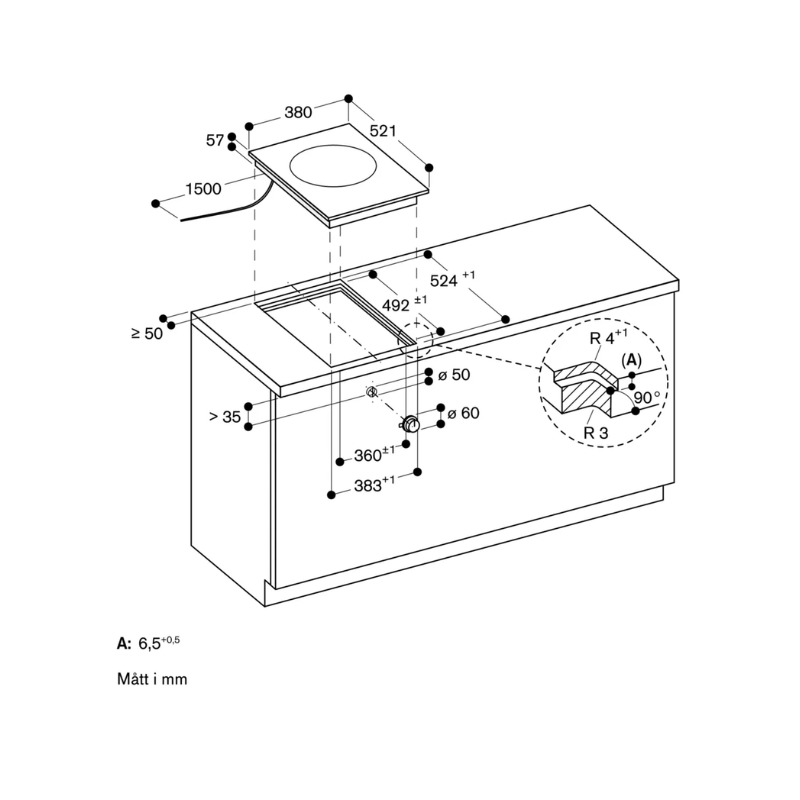 Gaggenau Vario 400  ind. wok 38cm ramlös u/vred