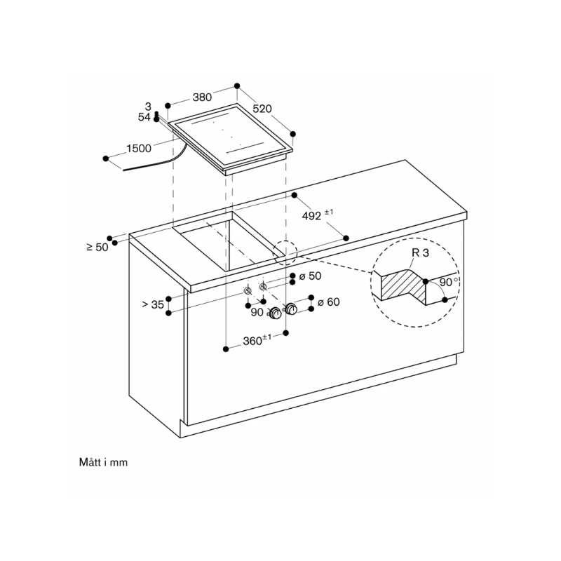 Gaggenau Vario 400 induktion 38cm m/ram u/vred