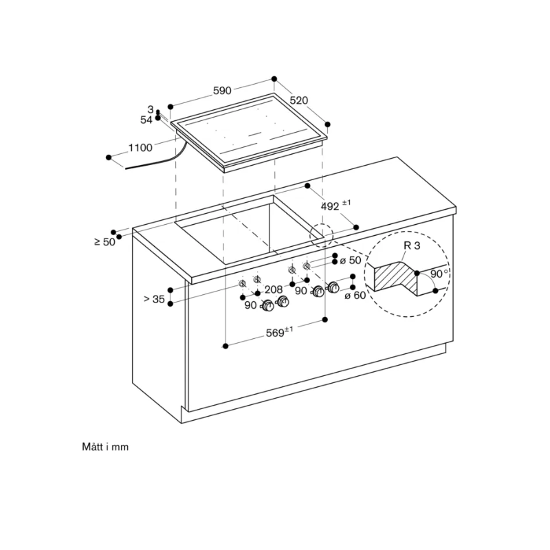 Gaggenau Vario 400 induktion 60cm m/ram u/vred
