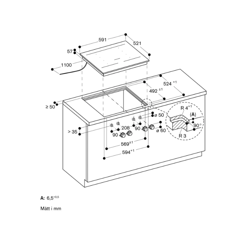 Gaggenau Vario 400 induktion 60cm ramlös u/vred