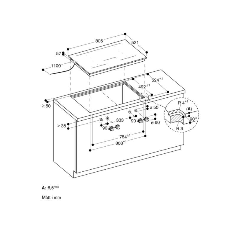 Gaggenau Vario 400 induktion 80cm m/ram u/vred