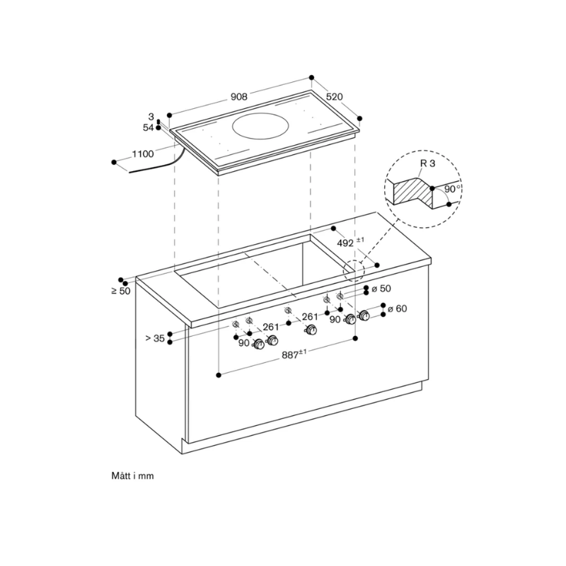 Gaggenau Vario 400 induktion 90cm m/ram u/vred