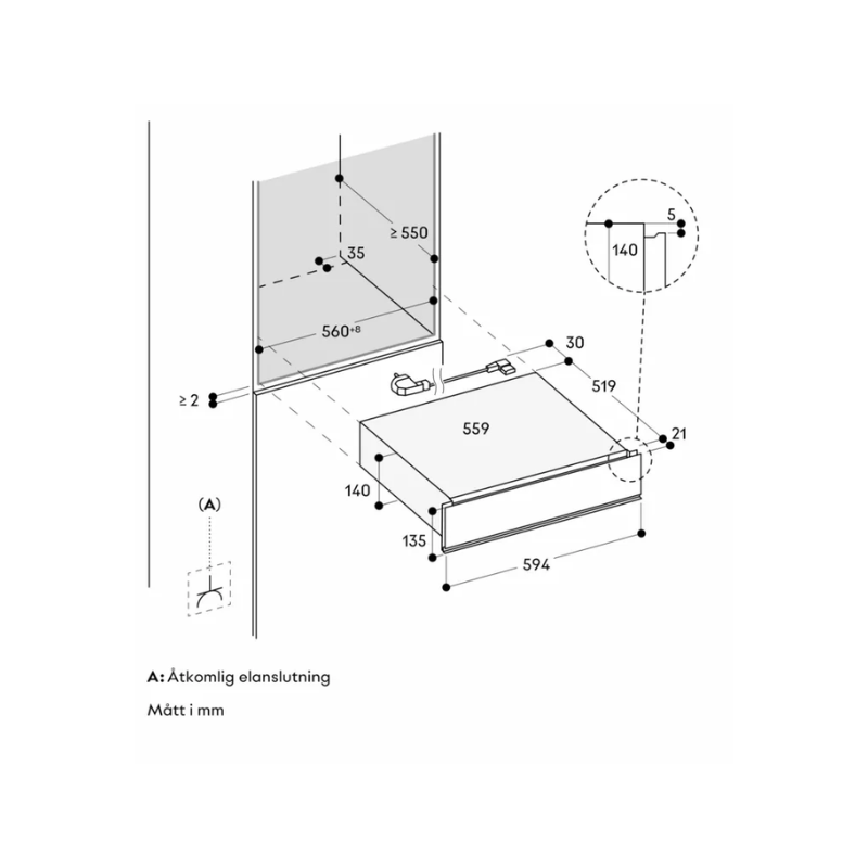 Gaggenau Värmelåda Minimalistic Sterling 60x14