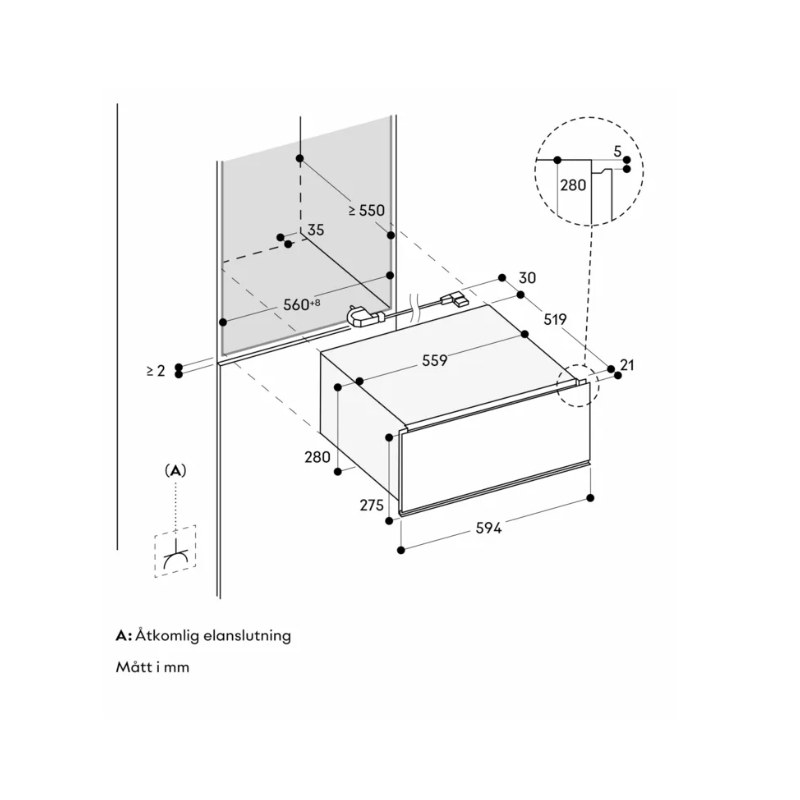Gaggenau Värmelåda Minimalistic Sterling 60x28
