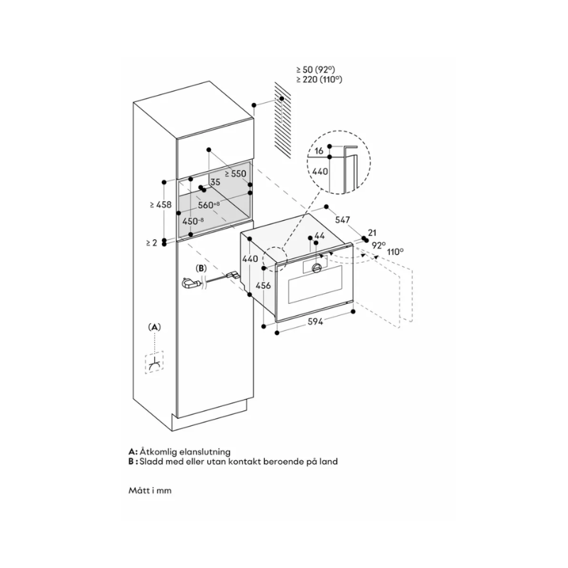 Gaggenau Ångugn Minimalistic Sterling - Högerhängd