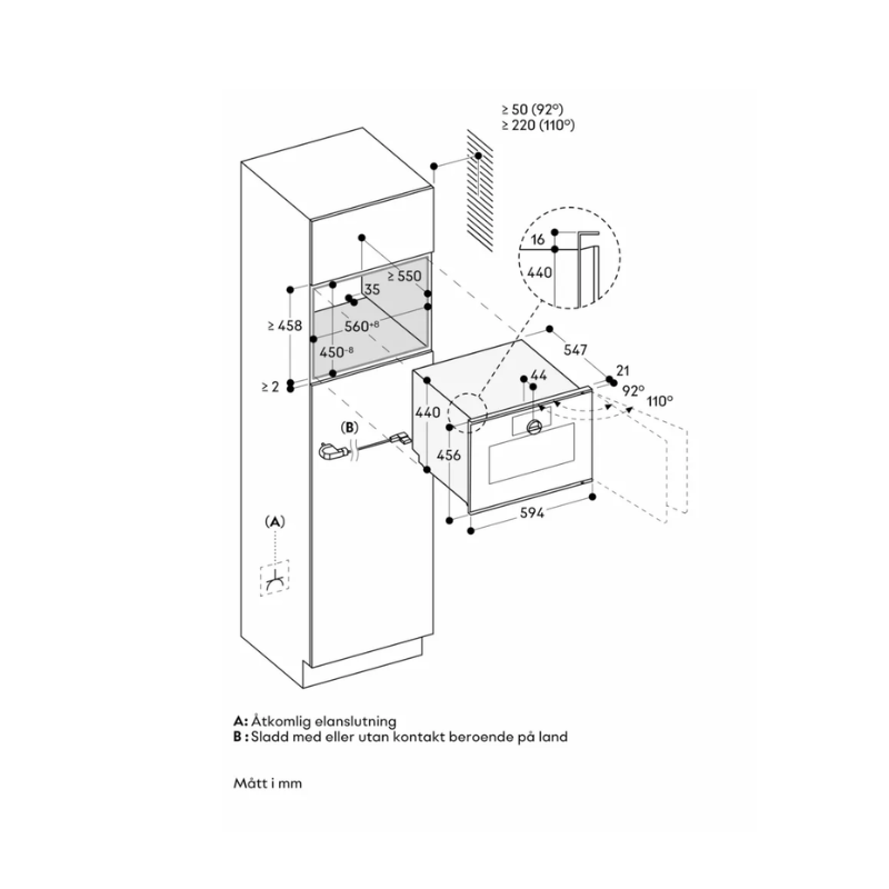 Gaggenau Kombiångugn Minimalistic Sterling - Vänsterhängd/Vattenbehållare