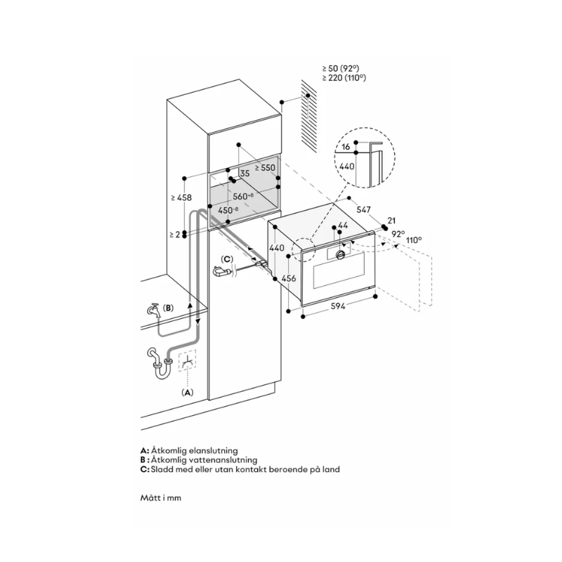 Gaggenau Komibiångugn Minimalistic Onyx - Högerhäng