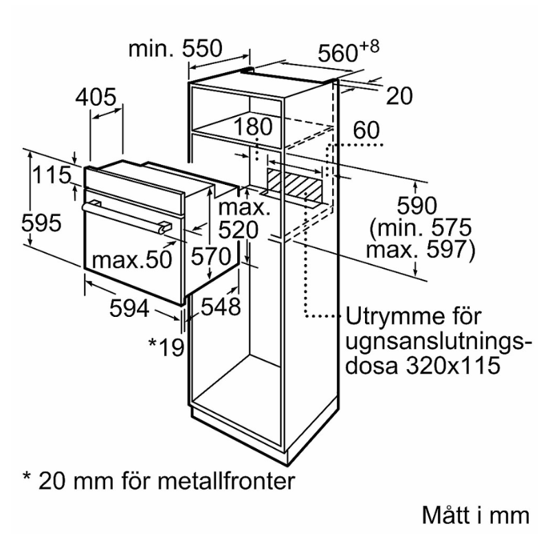 Bosch HBF010BR1S Serie 2 inbyggnadsugn