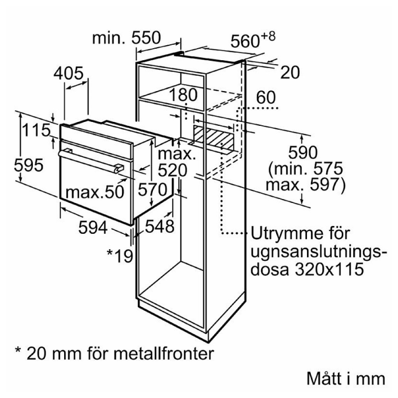 Siemens HB010FBA1 inbyggnadsugn IQ100