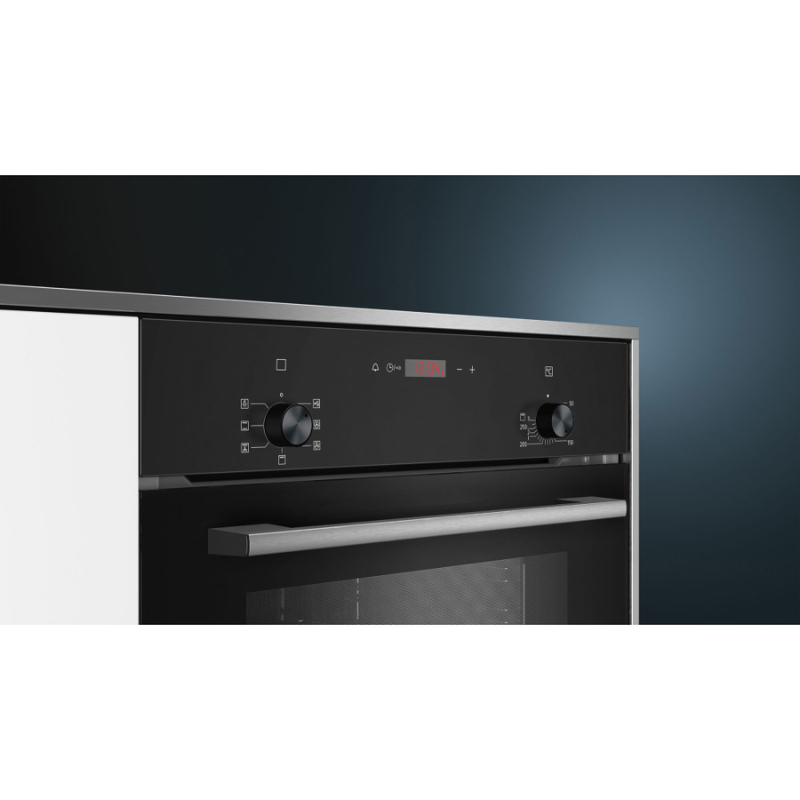 Siemens HB013FBB0 iQ100, Inbyggnadsugn, 60x60 cm, Svart