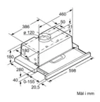 Bosch Utdragbar köksfläkt DFT63AC50, 60 cm Silver