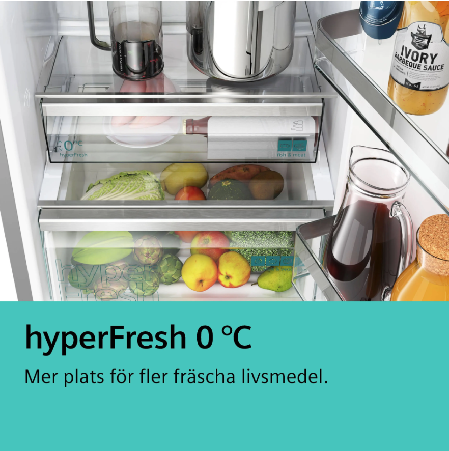 Siemens iQ500 Kombinerad kyl/frys KG39NAIBT, noFrost Inox