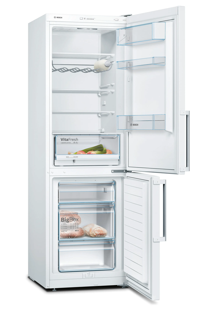 Bosch Fristående Kyl/Frys KGV366WEP, LowFrost och LED-belysning
