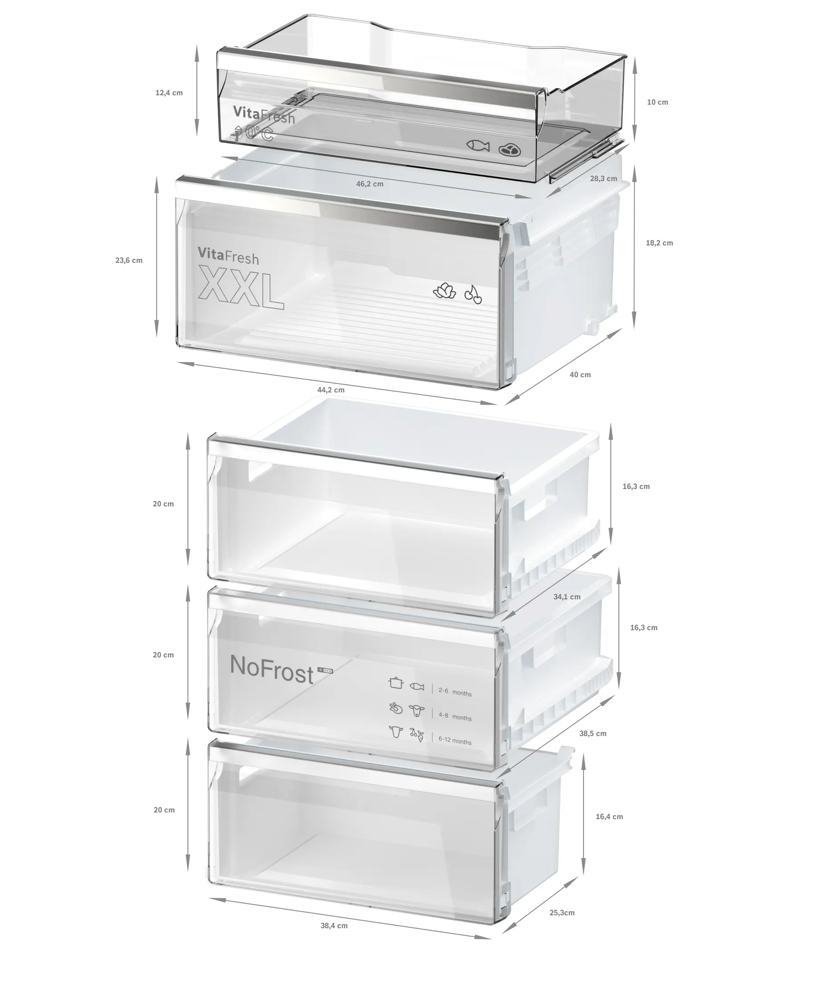 Bosch Kyl/frys KGN39AIBT, NoFrost och PerfectFit