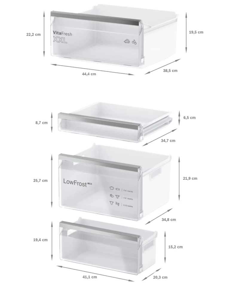 Bosch Kombinerad Kyl/Frys Inbyggd KIV86VFE1, lowFrost