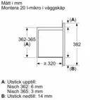 Bosch Inbyggnadsmikrovågsugn BFL523MB3, 50 cm Svart
