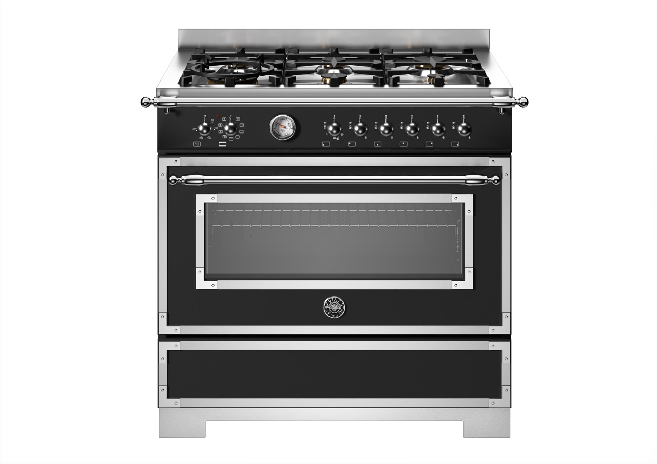 Bertazzoni Heritage Gasspis HER96L1ENET2, 90 cm Mattsvart