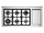 Bertazzoni Heritage Gasspis HER126G2EXT2, 120 cm Rostfri