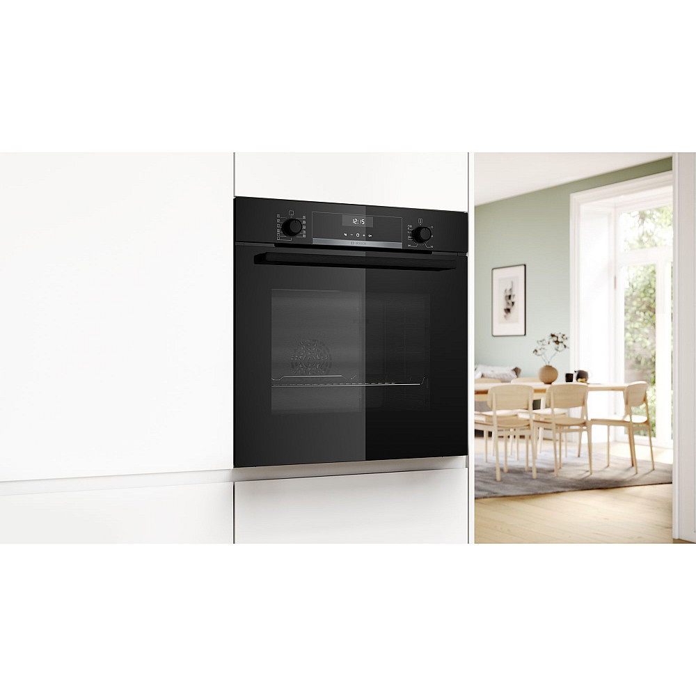 Bosch inbyggnadsugn HBG537FB4 - serie 6, svart med air fry-funktion